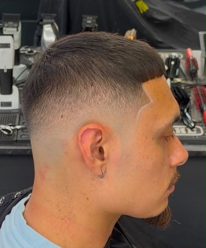 Textured crop with clean taper fade and beard