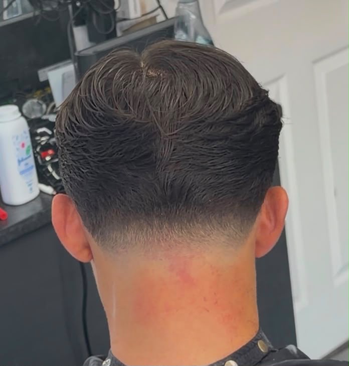 Taper fade finished at the back